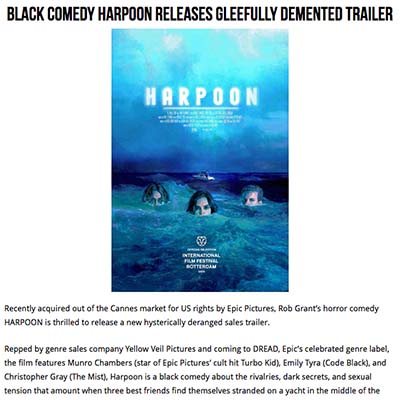 BLACK COMEDY HARPOON RELEASES GLEEFULLY DEMENTED TRAILER